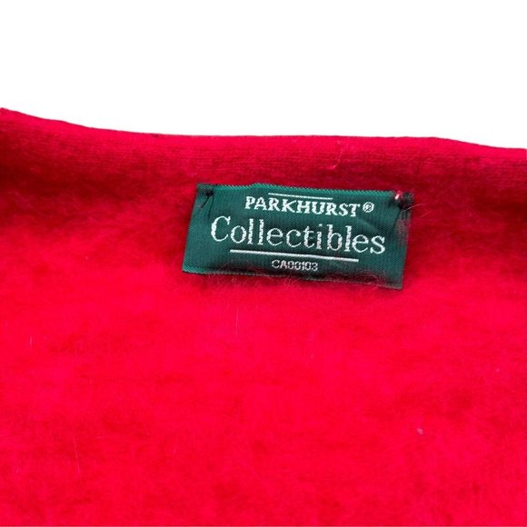 Vintage Parkhurst Red Buttoned Angora Rabbit Hair Cardigan Sweater‎ Women's Sz M - Picture 3 of 12